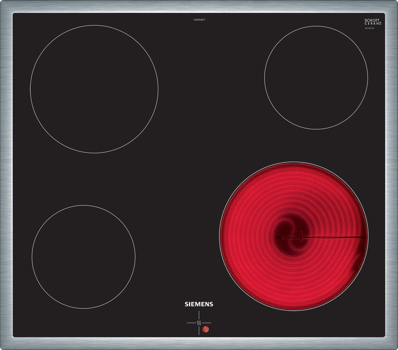 Siemens EA645GE17, iQ100, electric hob, 60 cm, stove-controlled, black, with frame, 5 year guarantee!