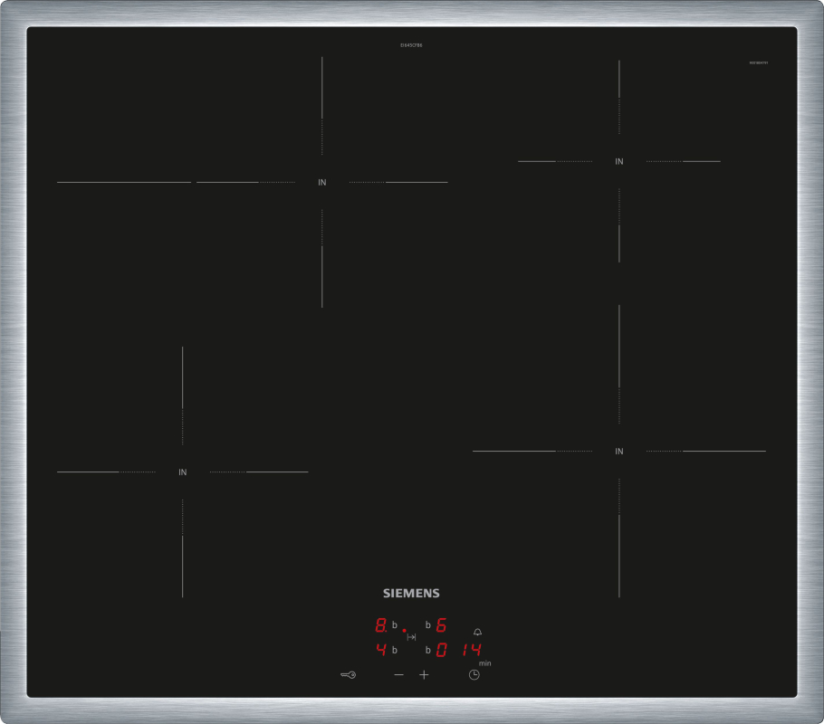 Siemens EI645CFB6E, iQ300, induction hob, 60 cm, stove-controlled, black, with frame, 5 year guarantee!