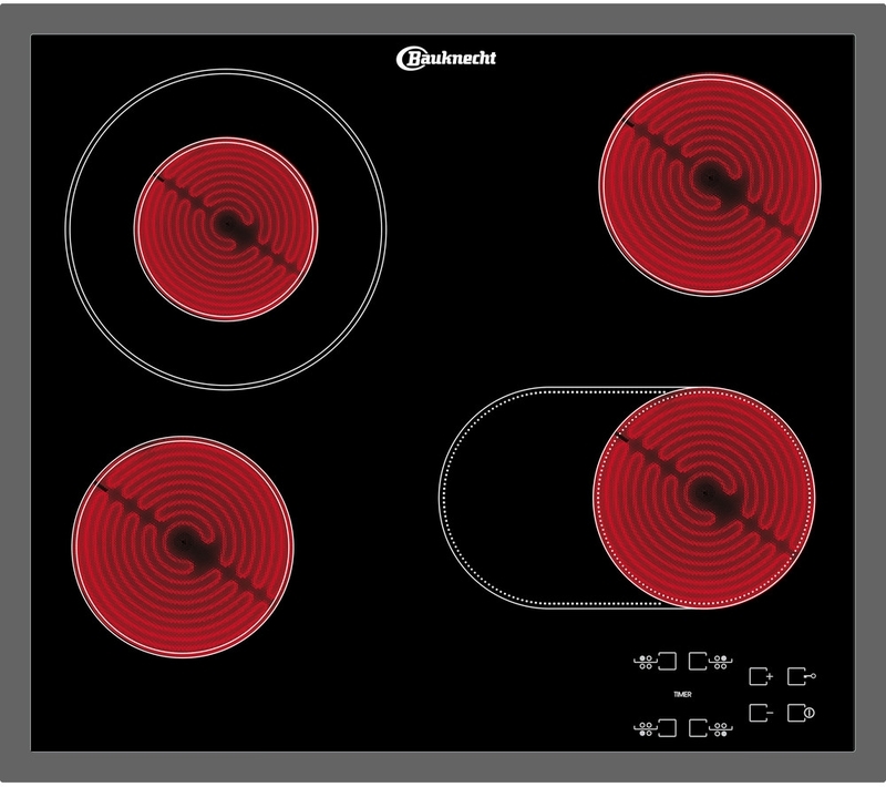 Single piece Bauknecht CTAR 7642 IN glass ceramic hob with stainless steel frame, 60 cm, with 5 year guarantee!