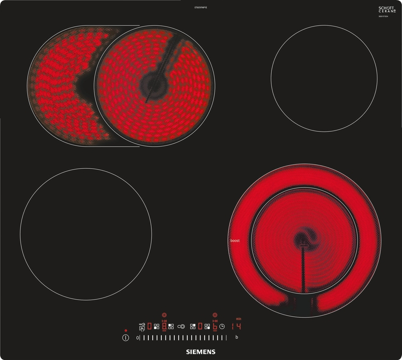 Siemens ET601FNP1E, iQ300, electric hob, 60 cm, black, flush (integrated), 5 year guarantee!