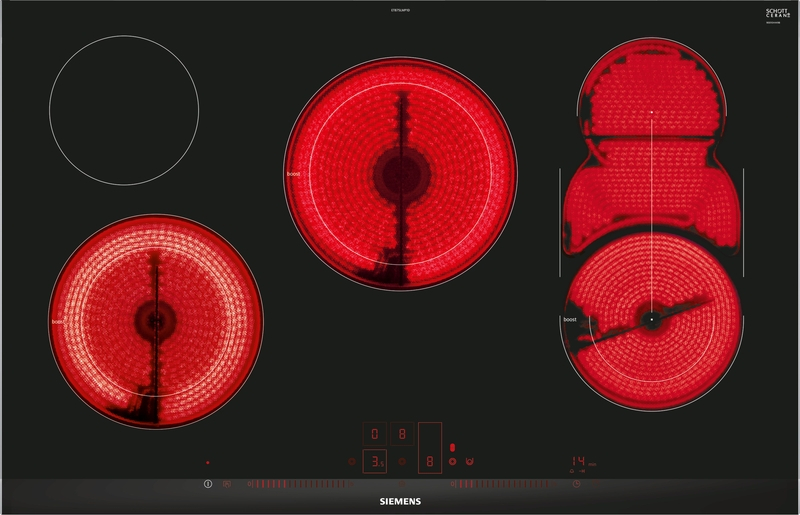 Siemens ET875LMP1D, iQ500, electric hob, 80 cm, black, with frame, 5 year guarantee