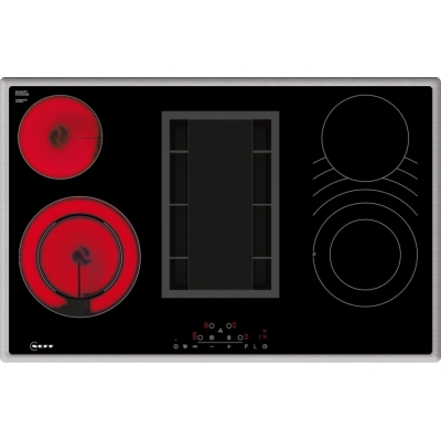 Neff T18BD3AN0, electric hob with extractor hood, 80 cm, black, frame-mounted, with 5 year guarantee!