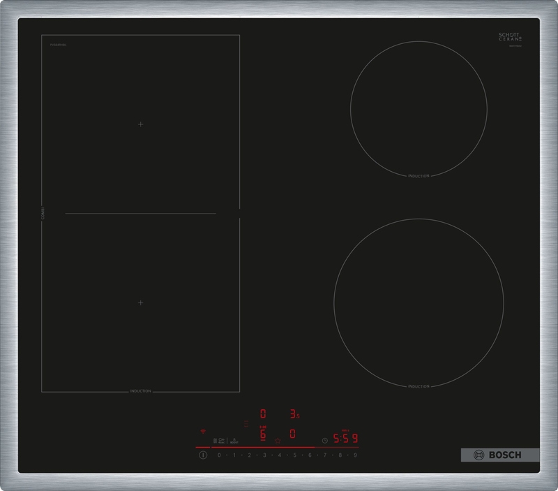 Bosch PVS64RHB1E, induktsioonpliit, seeria 6, must, 60 cm, raamiga, garantiiga 5 aastat!