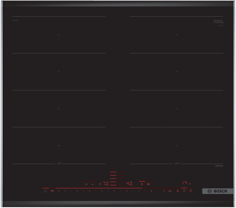 Bosch PXX675DC1E, варочная панель индукционная, серия 8, черная, 60 см, с рамкой, с гарантией 5 лет!