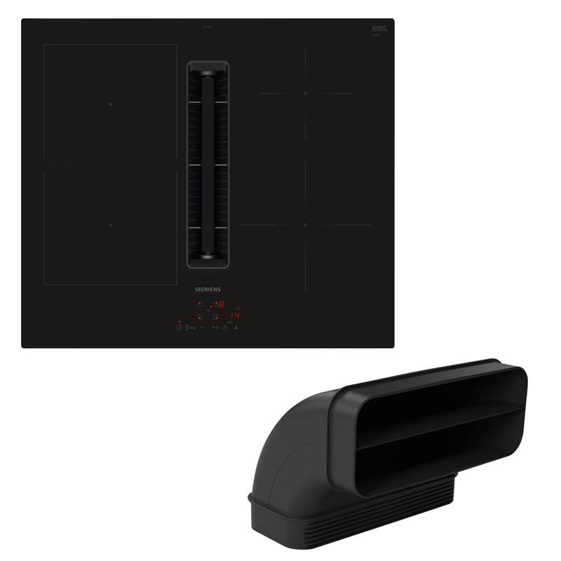 Siemens ED611BGA7, KOMPLEKT ED611BS16E, iQ300, pliidiplaat koos õhupuhastiga (induktsioon) + HZ9VDSB2, lame kanal, 90 °, vertikaalne L, garantii 5 aastat!