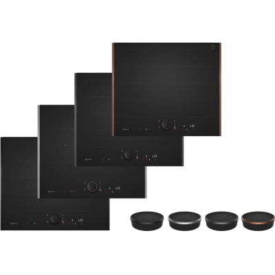 Neff T66YYY4B0, induction hob matt black, 60 cm, metallic silver Z9802PFMY0, WITH 7 YEAR WARRANTY