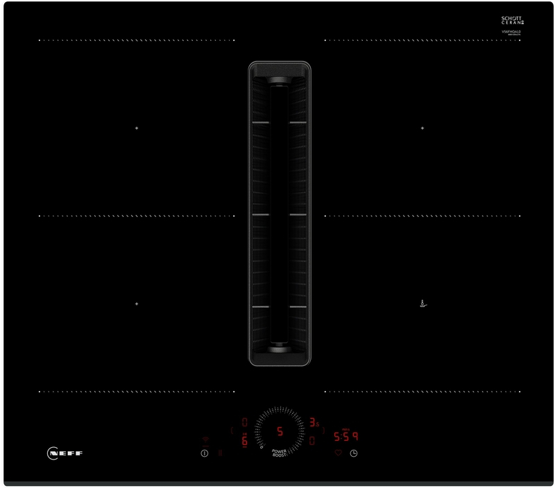 Neff V56FHQ4L0, induction hob with extractor hood, 60 cm, frameless, WITH 7 YEAR WARRANTY