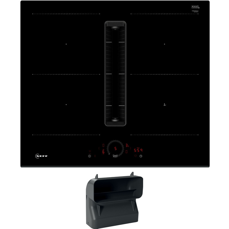 Neff V56FHQGA6, SET induction hob with extractor V56FHQ4L0, 60 cm + Z861SB4, 90° flat channel bend, WITH 7 YEAR WARRANTY