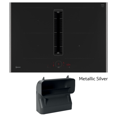Neff V57YHQGA6, SET induction hob with extractor V57YHQ4C0, 70 cm, metallic silver + Z861SB4, 90° flat channel bend, WITH 7 YEAR WARRANTY