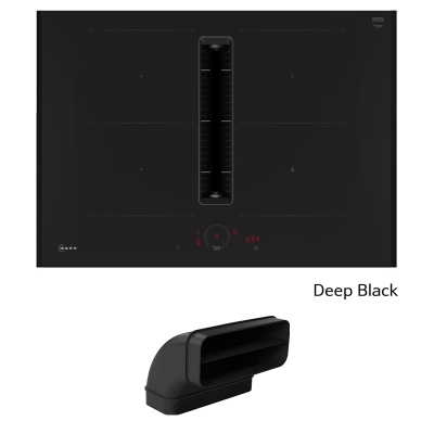 Neff V57YHQGA7, SET induction hob with extractor V57YHQ4C0, 70 cm, Deep Black + Z861SB2, 90° flat channel bend, WITH 7 YEAR WARRANTY