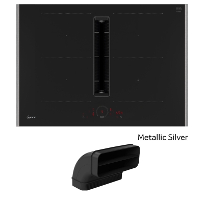 Neff V57YHQGA7, SET induction hob with extractor V57YHQ4C0, 70 cm, metallic silver + Z861SB2, 90° flat channel bend, WITH 7 YEAR WARRANTY