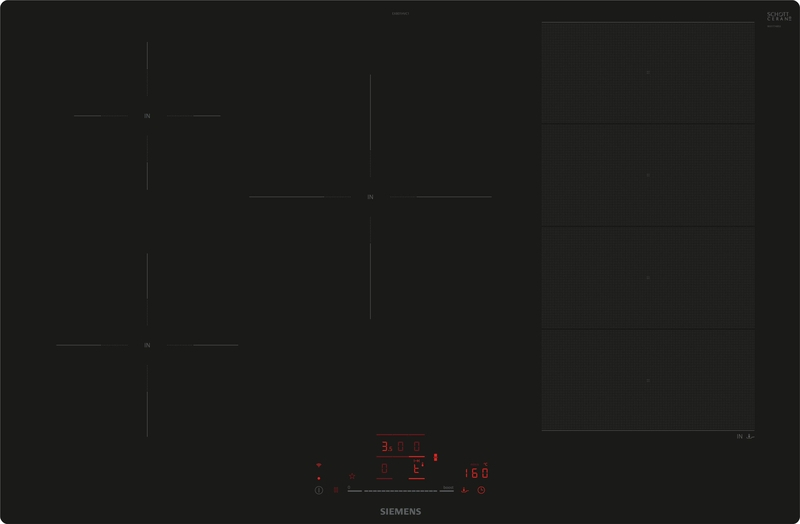 Siemens EX801HVC1E, iQ700, induction hob, 80 cm, black, flush (integrated), 5 year guarantee
