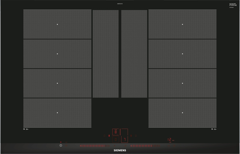 Siemens EX875LYC1E, iQ700, induction hob, 80 cm, black, with frame, 5 year guarantee