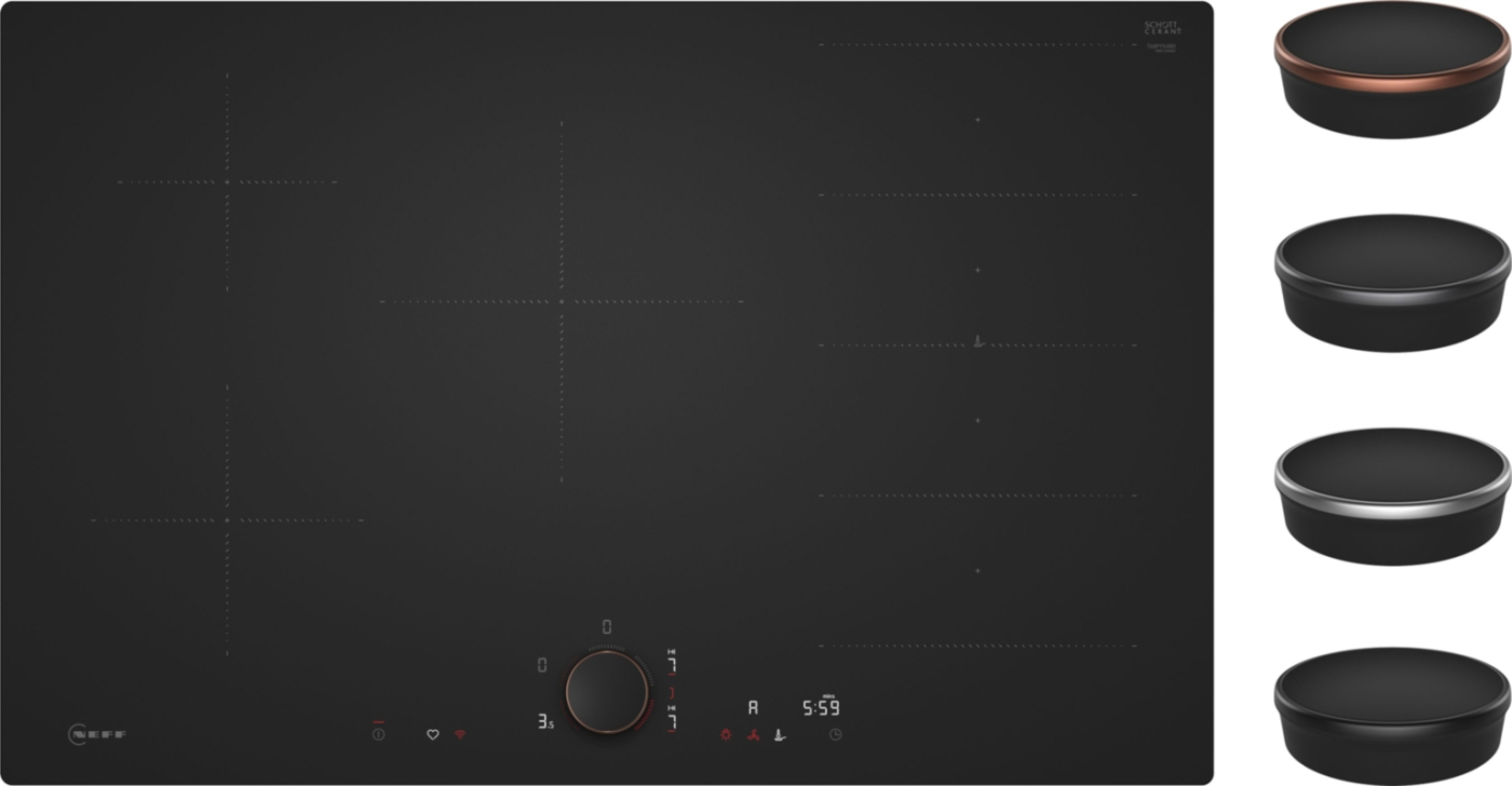 Neff T68PYV4B0, flush induction hob, 80 cm, matt black, WITH 7 YEAR WARRANTY