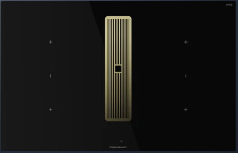 Küppersbusch KMI 8350.0 SR S4, 80 cm trough ventilation incl. motor, frameless, gold exhaust grille, with 5 year guarantee!