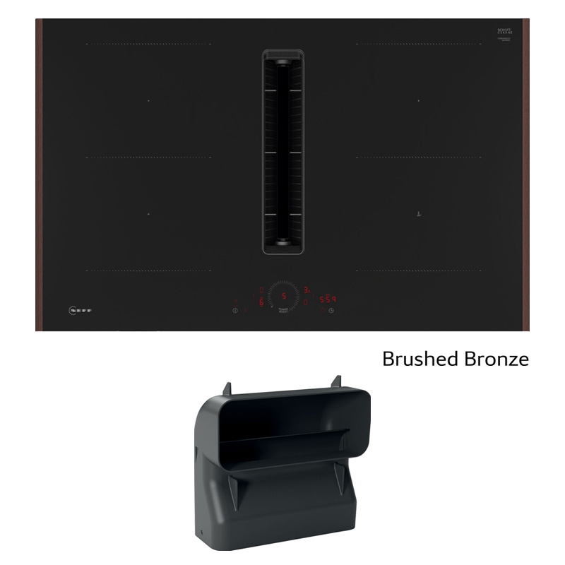 Neff V58YHQGA6, SET induktsioonpliit väljatõmbeseadmega V58YHQ4C0, 80 cm, harjatud pronks Z9802PFBY0 + Z861SB4 90° lamekanali kurv, 7-AASTISE GARANTIIGA