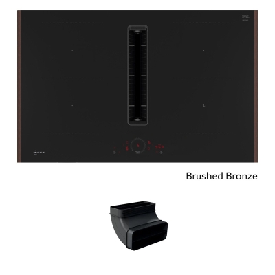 Neff V58YHQGA7, SET induktsioonpliit õhupuhastiga V58YHQ4C0, 80 cm, harjatud pronks Z9802PFBY0 + Z861SB2, 90° lame kanal käänakuga, 7 AASTA GARANTIIGA