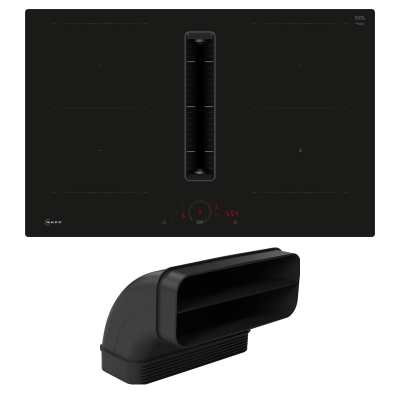 Neff V58PHQGA7, SET induktsioonpliit koos õhupuhastiga V58PHQ4C0, loputus, 80 cm, must + Z861SB2, 90° lamekanali käänakuga, 7-AASTISE GARANTIIGA