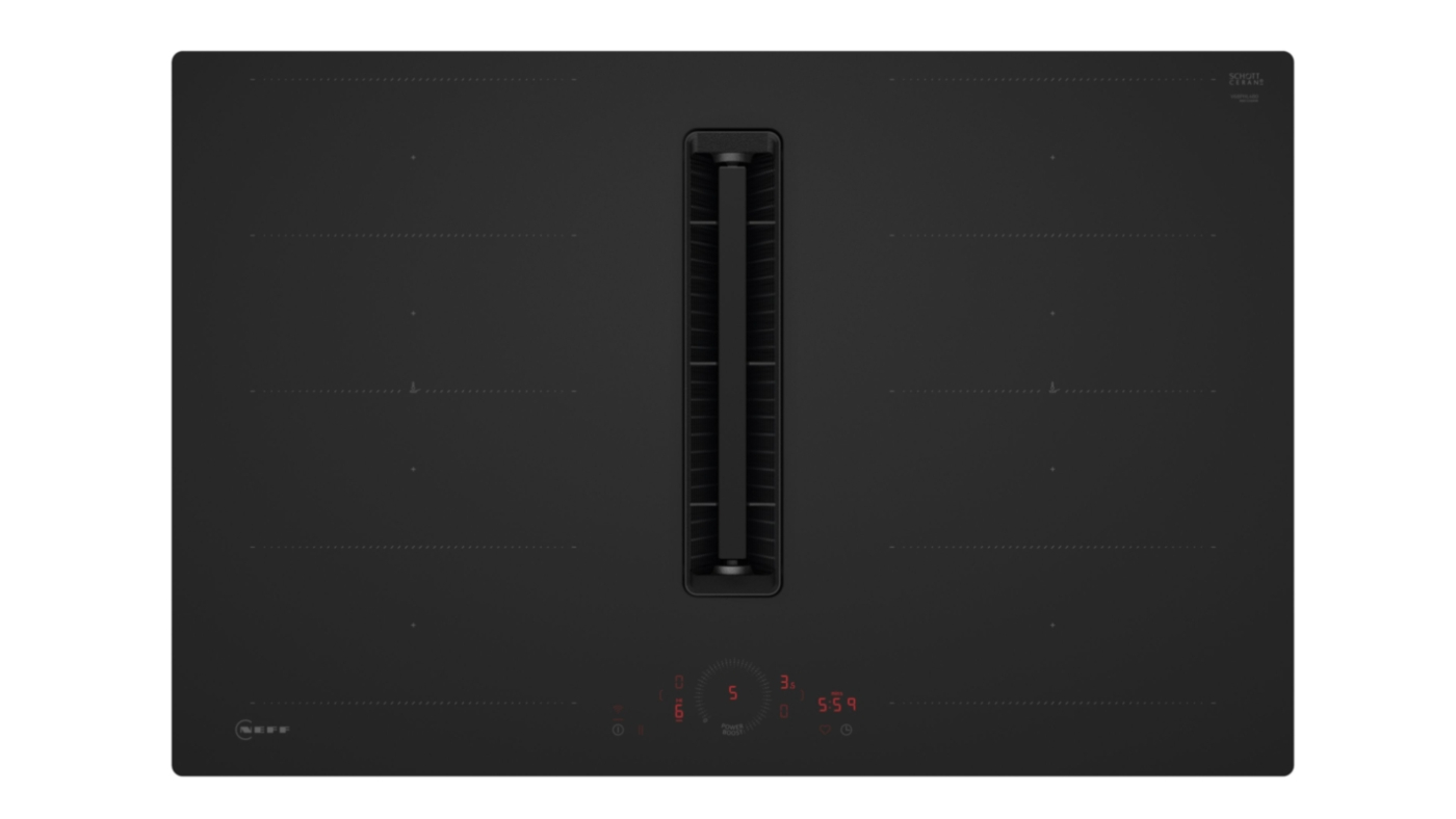 Neff V68PHL4B0, induction hob with flush extractor hood, 80 cm, matt black, WITH 7 YEAR WARRANTY