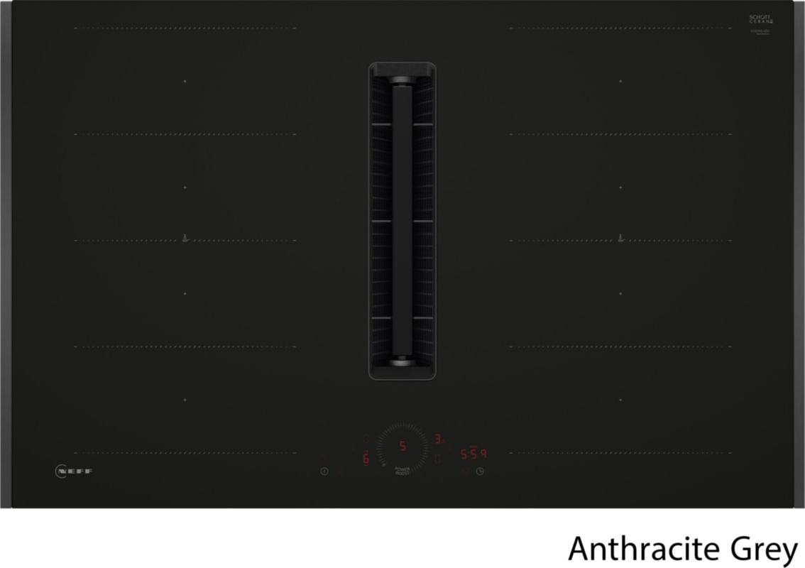 Neff V68YHL4B0, induktsioonpliit õhupuhastiga, 80 cm, mattmust, antratsiithall Z9802PFAY0, 7-AASTISE GARANTIIGA
