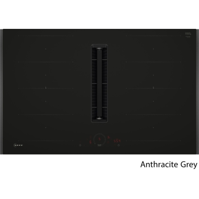 Neff V68YHL4B0, induction hob with extractor hood, 80 cm, matt black, Anthracite Gray Z9802PFAY0, WITH 7 YEAR WARRANTY