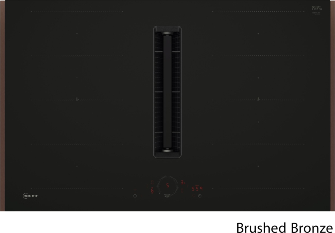 Neff V68YHL4B0, индукционная варочная панель с вытяжкой, 80 см, черный матовый, матовая бронза Z9802PFBY0, С ГАРАНТИЕЙ 7 ЛЕТ