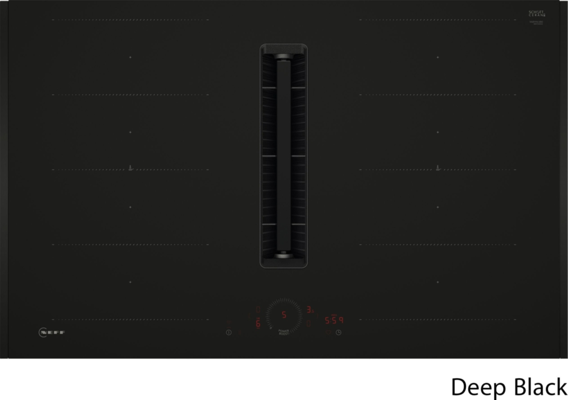 Neff V68YHL4B0, induktsioonpliit õhupuhastiga, 80 cm, mattmust, sügavmust Z9802PFDY0, 7-AASTISE GARANTIIGA
