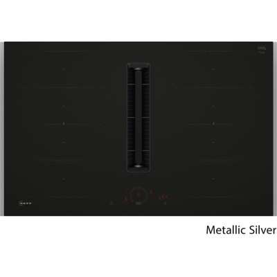 Neff V68YHL4B0, induction hob with extractor hood, 80 cm, matt black, metallic silver Z9802PFMY0, WITH 7 YEAR WARRANTY