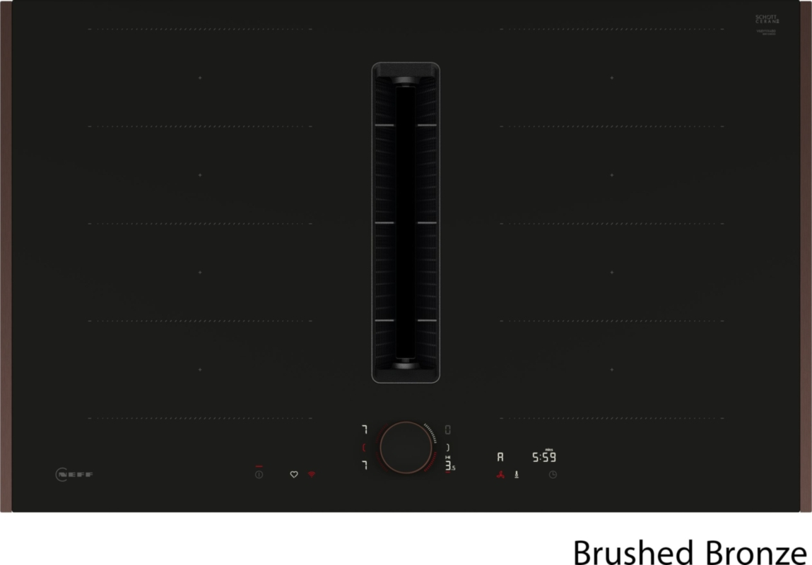 Neff V68YYX4B0, induktsioonpliit õhupuhastiga, 80 cm, mattmust, harjatud pronks Z9802PFBY0, 7-AASTISE GARANTIIGA