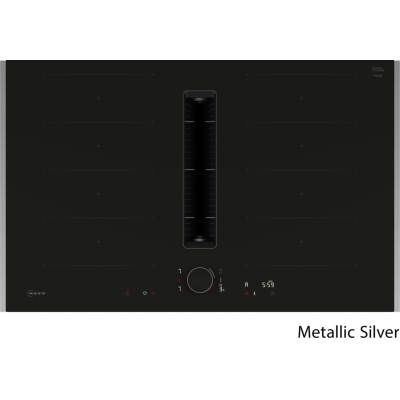 Neff V68YYX4B0, induction hob with extractor hood, 80 cm, matt black, metallic silver Z9802PFMY0, WITH 7 YEAR WARRANTY