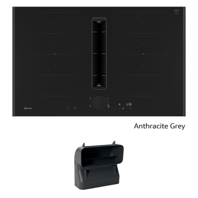 Neff V68YYXGA6, SET induktsioonpliit väljatõmbeseadmega V68YYX4C0, 80 cm, antratsiithall Z9802PFAY0 + Z861SB4 90° lame kanaliga painutus, 7-AASTISE GARANTIIGA