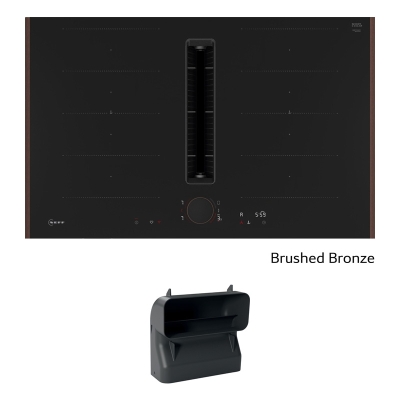 Neff V68YYXGA6, SET induktsioonpliit väljatõmbeseadmega V68YYX4C0, 80 cm, harjatud pronks Z9802PFBY0 + Z861SB4 90° lame kanaliga kurv, 7-AASTISE GARANTIIGA