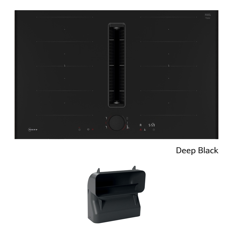 Neff V68YYXGA6, SET induktsioonpliit koos ekstraktoriga V68YYX4C0, 80 cm, Deep Black Z9802PFDY0 + Z861SB4 90° lame kanaliga kurv, 7-AASTISE GARANTIIGA