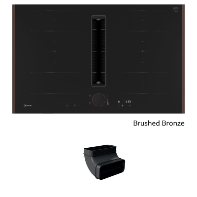 Neff V68YYXGA7, SET induktsioonpliit väljatõmbeseadmega V68YYX4C0, 80 cm, harjatud pronks Z9802PFBY0 + Z861SB2, 90° lame kanal käänakuga, 7 AASTA GARANTIIGA