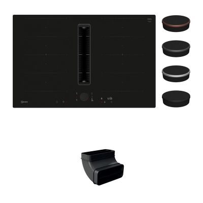 Neff V68PYXGA7, SET induktsioonpliit väljatõmbeseadmega V68PYX4C0, loputus, 80 cm, must, + Z861SB2, 90° lamekanali käänakuga, 7-AASTISE GARANTIIGA