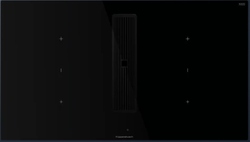 Küppersbusch KMI 9350.0 SR S2, желобная вентиляция 90 см, вкл. мотор, безрамочный, решетка выхлопа Черный Хром, гарантия 5 лет!