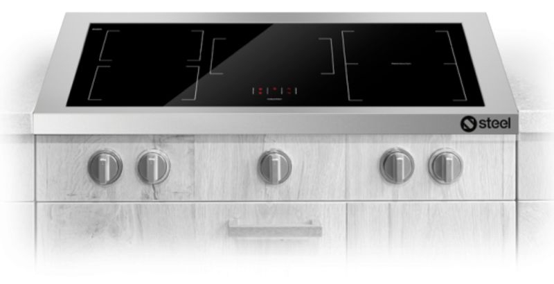 Steel Enfasi Hob ​​Design 40, встраиваемая индукционная варочная панель, 90 см, нержавеющая сталь, E9P-5FIW, с гарантией 5 лет!