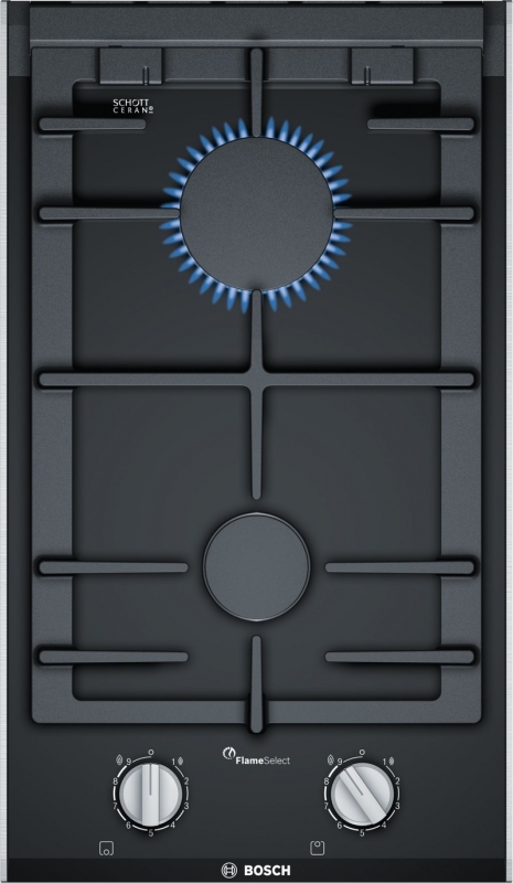 Bosch PRB3A6B70D, isemajandav Domino gaasipliidiplaat klaaskeraamika, Series 8, must, 30 cm, garantiiga 5 aastat!