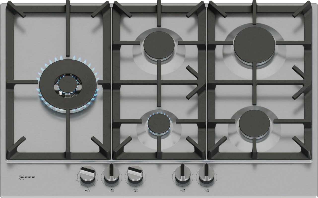 Neff T27CIS8N0, N 70, self-sufficient gas hob, stainless steel 75cm, with 5 year guarantee!