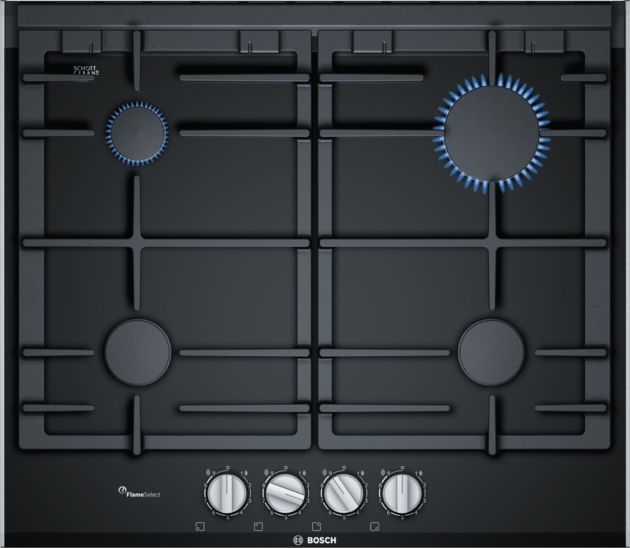 Bosch PRP6A6B70D, isemajandav gaasipliidiplaat klaaskeraamika, Series 8, must, 60 cm, garantiiga 5 aastat!