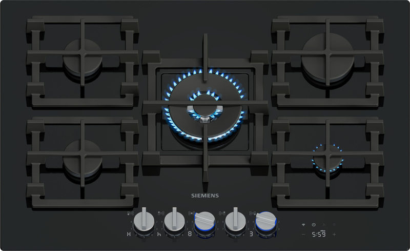 Siemens ER7A6RH40, iQ700, gas hob, 75 cm, glass ceramic, black, 5 year guarantee!