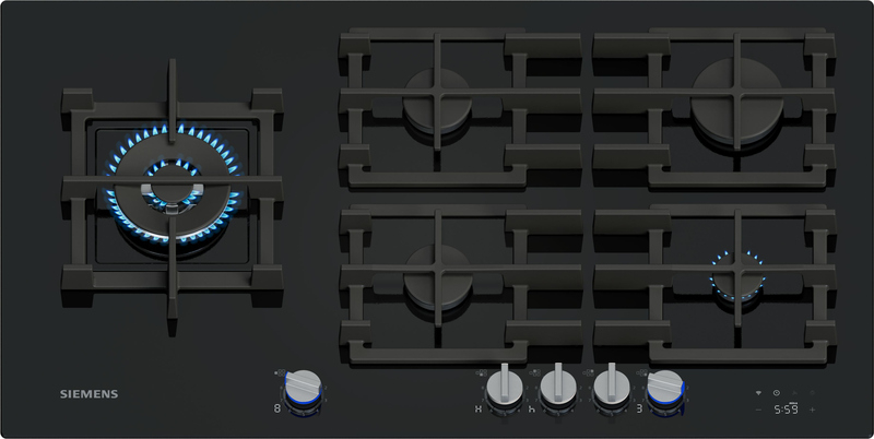 Siemens ER9A6SH40, iQ700, gas hob, 90 cm, glass ceramic, black, 5 year guarantee!