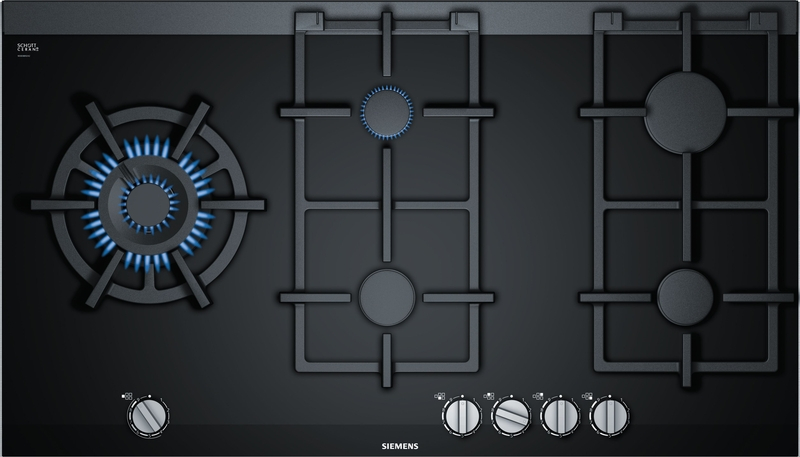 Siemens ER9A6SB70, iQ700, gas hob, 90 cm, glass ceramic, black, 5 year guarantee!