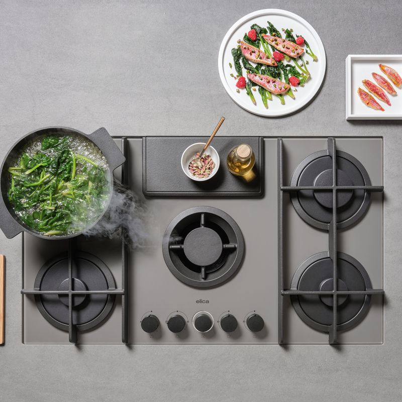 Elica Nikolatesla Flame Evo GR/A/88 downdraft ventilation, gas, gray, PRF0196343. 5 YEAR WARRANTY!