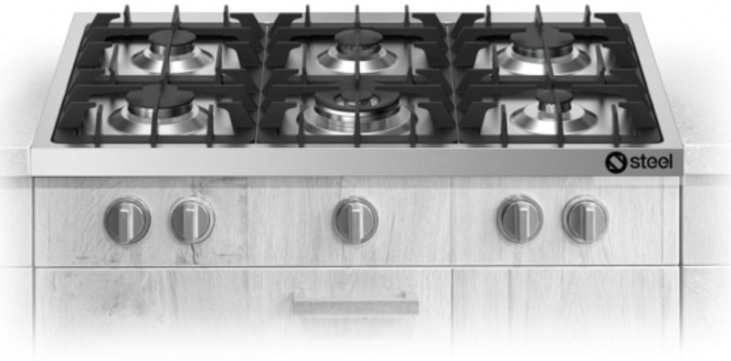 Steel Enfasi Hob ​​Design 40, built-in gas hob, 90 cm, stainless steel, E9P-6SS, with 5 year guarantee!