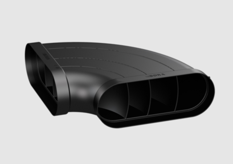 BORA Ecotube bend 90° flat horizontal incl. sealing material (1 piece), EFBH90/1