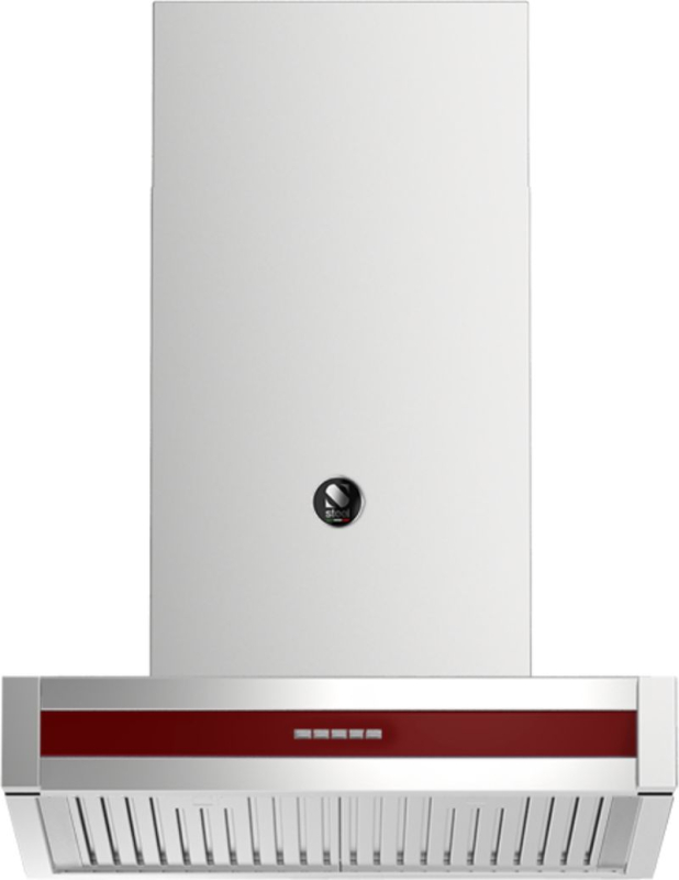 Steel Genesi 70 wall hood, Bordeaux color, 70 cm, GQK70BR, with 5 year guarantee!
