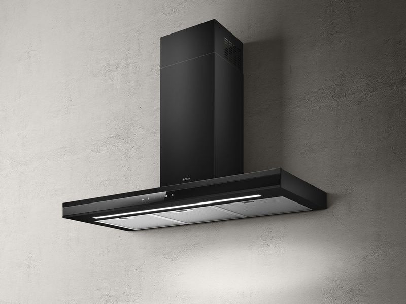 Single piece Elica ADÉLE BL MAT/A/90 wall hood black, PRF0182410. With a 5 year guarantee!