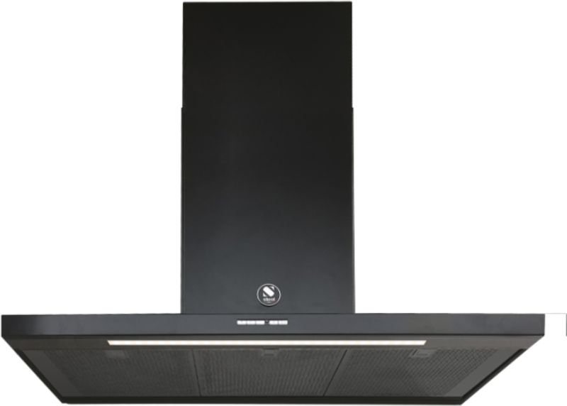 Steel Enfasi 90 Design 40 All Black wall hood, Nero Fumo, 90 cm, EKL90NF, with 5 year guarantee!