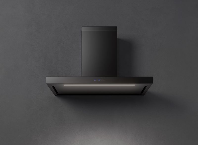 Single piece Falmec Plane Plus, black, 120 cm, wall hood, 103222, with 5 year guarantee